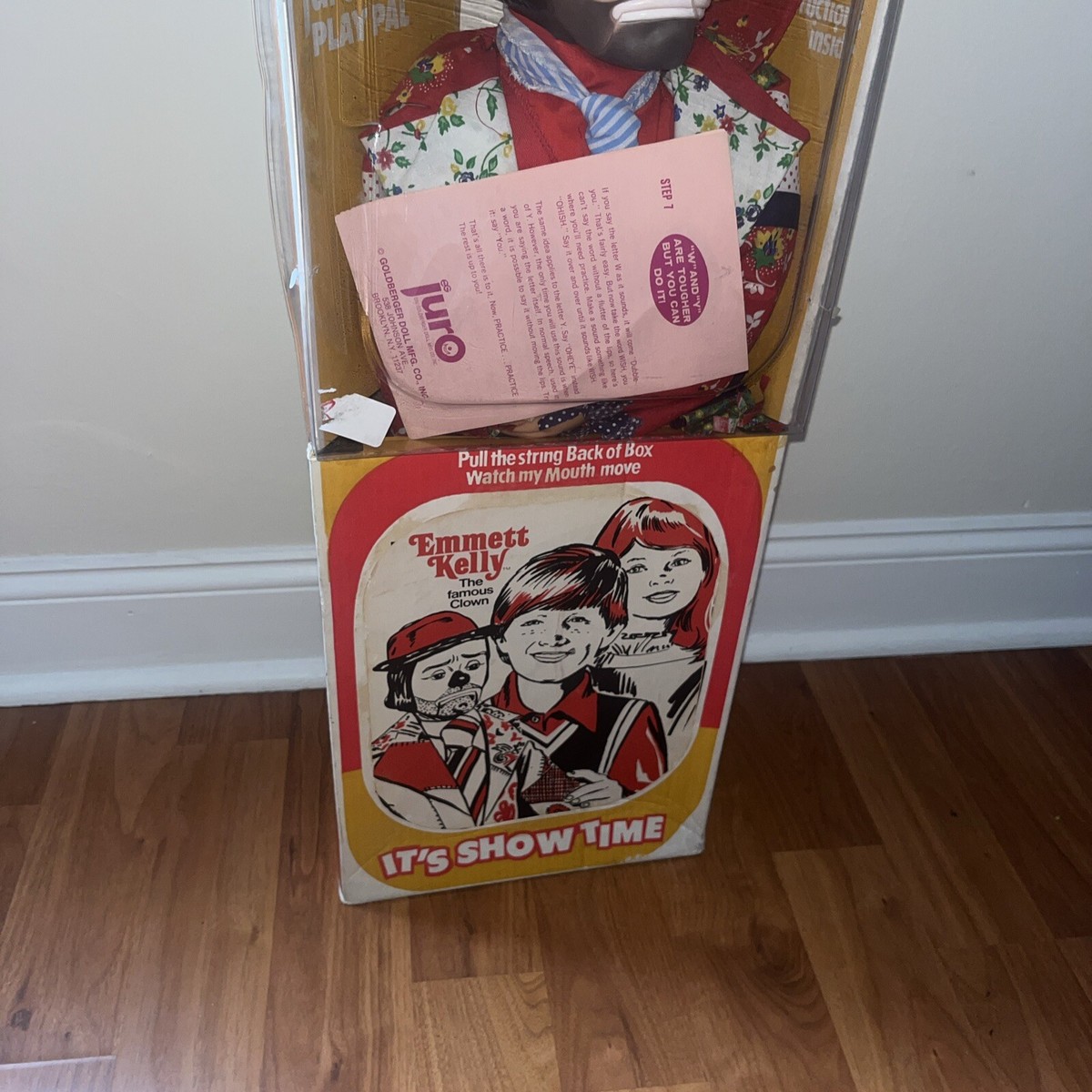 vintage EMMETT KELLY the famous clown VENTRILOQUIST DOLL juro ITS