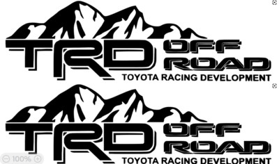 2 TRD OFF ROAD TOYOTA RACING DEVELOPMENT TACOMA TUNDRA TRUCK 4X4 DECAL STICKER