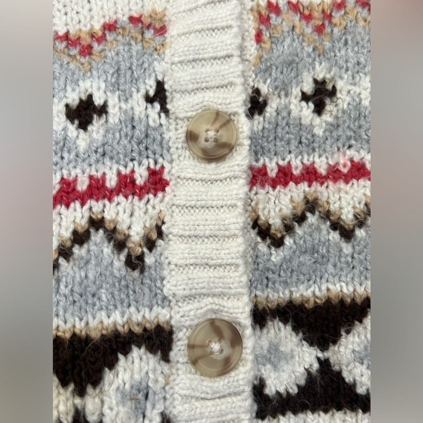 American Eagle Fair isle Pattern Button oversized… - image 14