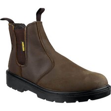 Image of Amblers Mens Safety FS128 Hardwearing Pull On Safety Dealer Boots Brown Size 14