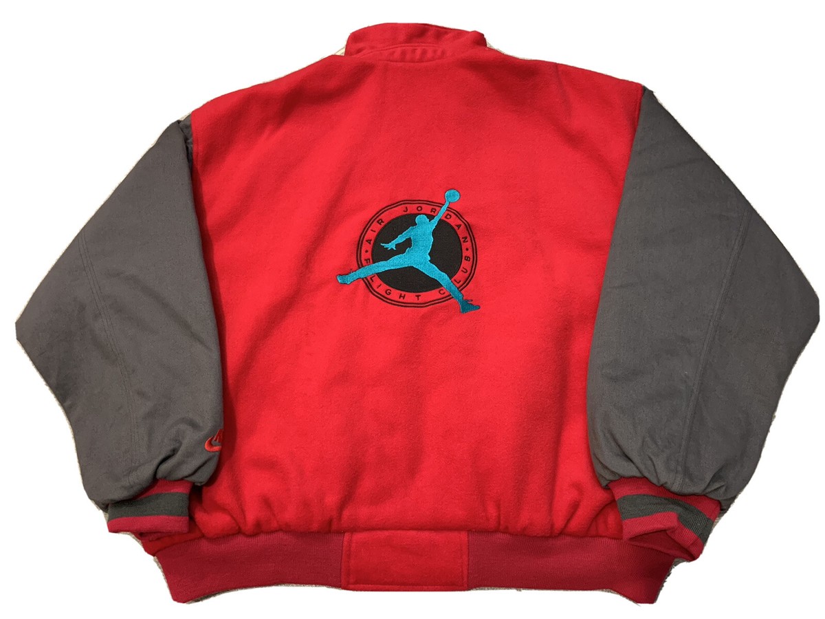 VTG 1991 Nike Air Jordan Flight Club Jacket Red Wool XL OG 1990s