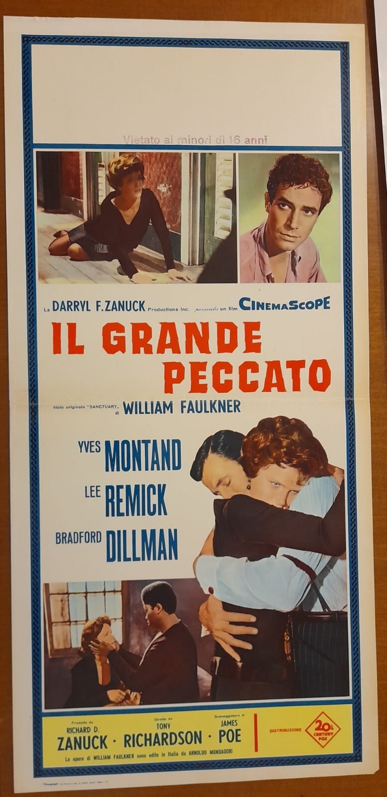 Locandina originale film Il grande peccato (1961) - Regia di Tony Richardson