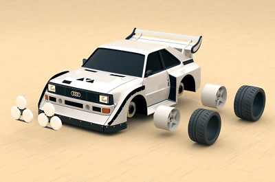 3x Scale Audi Quattro S1 Rally Car Kit | UK 3D Printing Service | Custom Order