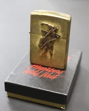 Vintage 1992 Unfired Marlboro Bucking Cowboy Zippo Lighter "JML" In Original Box