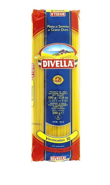 Divella Vermicellini N°10 Hartweizengrieß Pasta Italienische Nudeln 500G-image