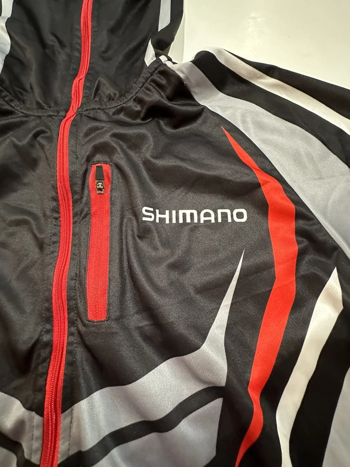 Shimano Running Fishing Multicolor Black Dark Gray Workout Mens M/L Light Jacket - Image 3 of 4