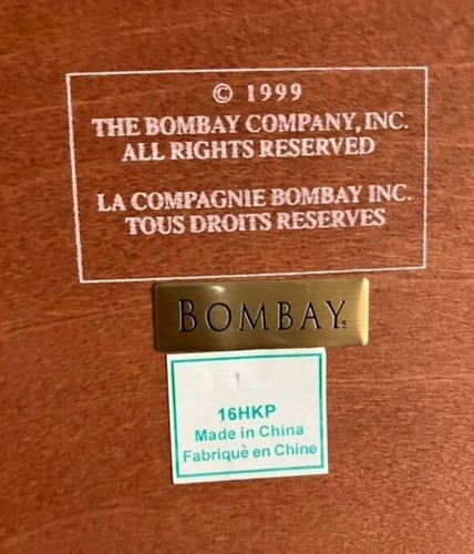 VTG Bombay Company Wood Entry Table 1999 Mahogany Furniture La Compagnie PA Pick - Picture 3 of 11