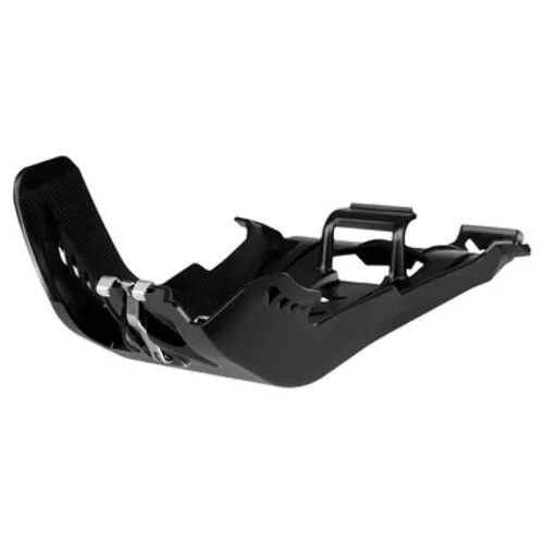 Polisport Fortress Skid Plate With Link Protector - Black, Durable Engine Guard For Dirt Bike