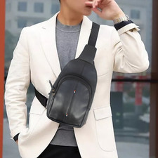 Premium Genuine Leather Crossbody Sling Bag – Unisex Shoulder Travel Backpack