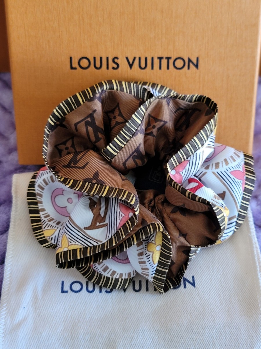265. Louis Vuitton Vibrant Red and Purple Hair Scrunchie W/COA LV Silky Hair Scrunchies - Designer Button Jewelry main image 3