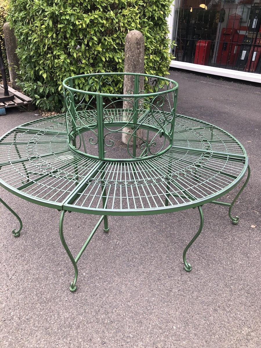 Tree Bench Tree seat Green decorative tree seat METAL ROUND GARDEN BENCH
