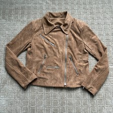 Lulus Suede With Love Moto Zipper Jacket Womens Size Large Biker Zipper Fall