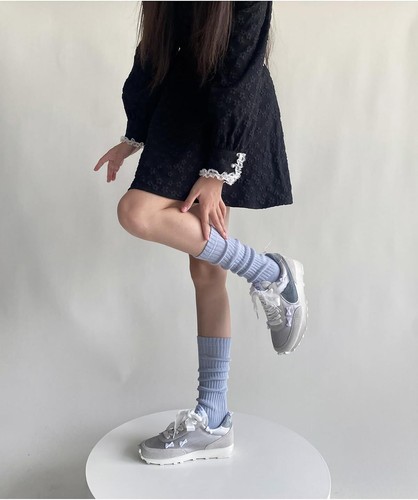 2 Pairs Slouch Socks for Women Pleated Bubble Pile Socks Lantern Calf Socks - Bild 17 von 66