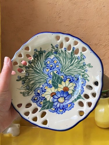 Polish Unikat Bowl Boleslawiec Unique 7 1/4” Pretty Poland