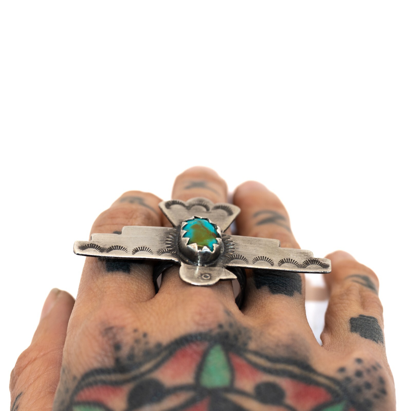 Thunderbird Ring Size 10 Silver Pilot Mountain Tu… - image 10