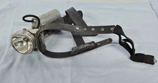 Vintage JUSTRITE Miners Electric Head Lantern Lamp Light Flashlight