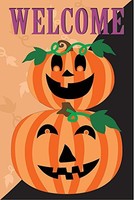Halloween Welcome Plush Home Garden Flag - 12 X 18 Inches, New, Free Shipping on sale Halloween Welcome Plush Home Garden Flag - 12 X 18 Inches, New, Free Shipping on sale