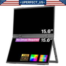 UPERFECT 15.6" 1080P Portable Folding Dual Gaming Monitor HDMI USB C w/VESA 2025