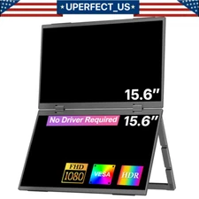 2025 NEW 15.6" Folding Dual Monitor 1080P Display No Driver Needed For Laptop US
