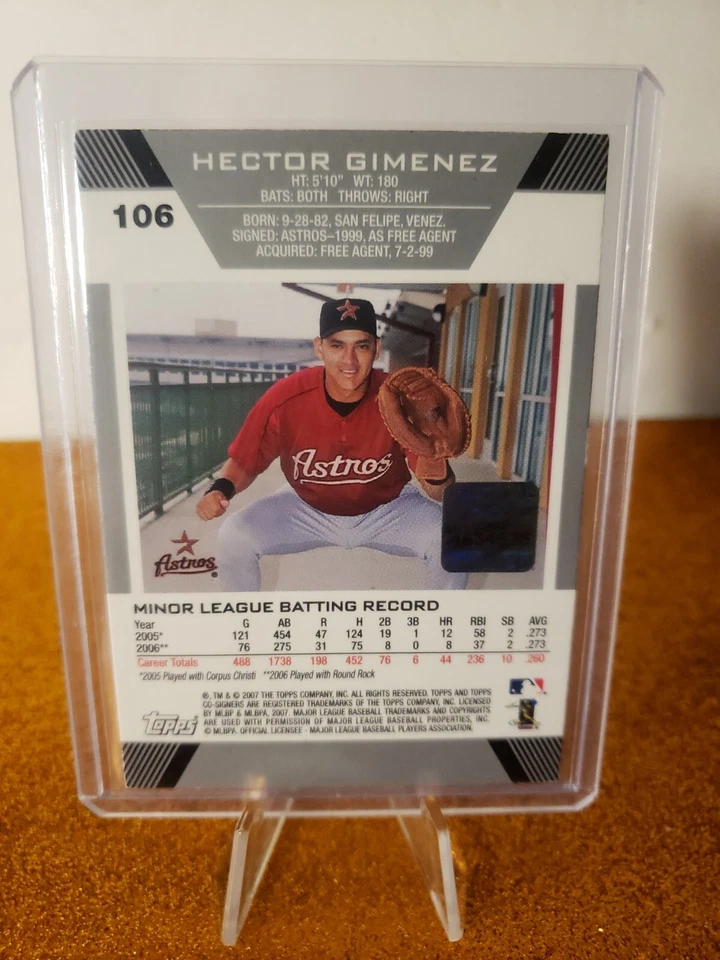 2007  Hector Gimenez topps co-signers auto rookie card - Image 2 of 2
