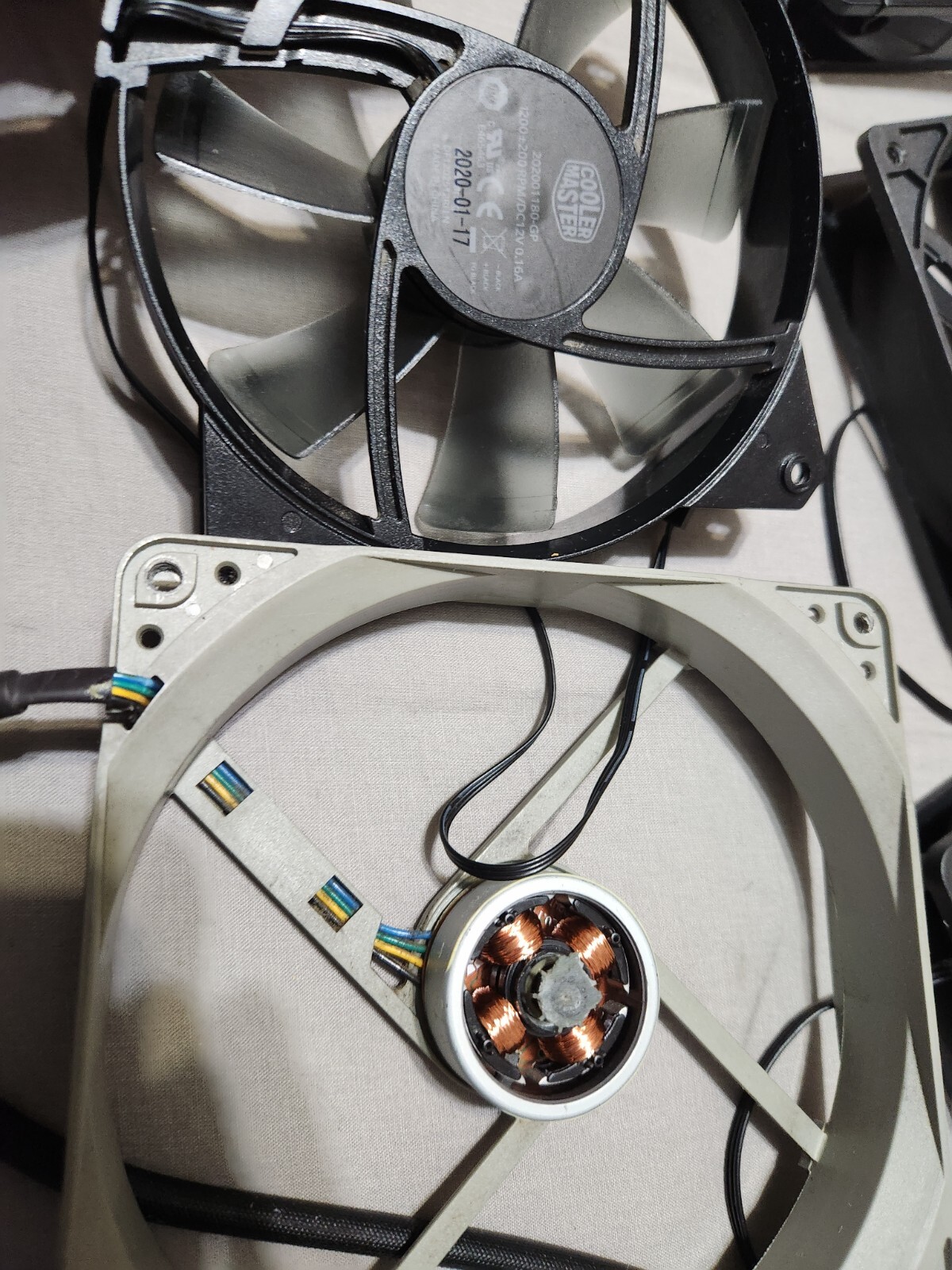 CPU Cooler pc computer 2x 140mm 5x 120mm Fans and a cpu fan hood lot kit bundle