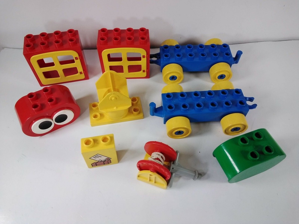 Lego Duplo 63 Assorted Piece Lot: Windows, Blocks, Cars, Rope