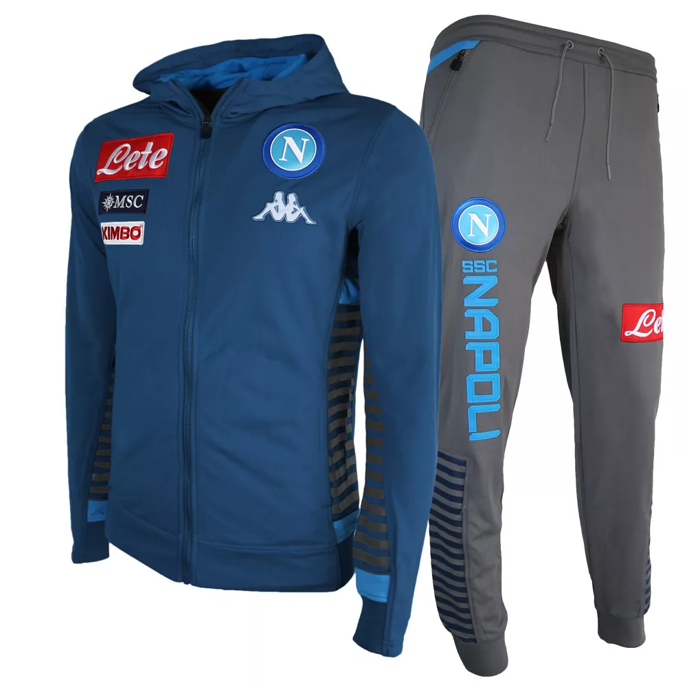 Tuta Acetata SSC Napoli Kappa Con Cappuccio Blu Kid 2019 20