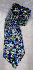 USA Men's POLO by RALPH LAUREN 100 Silk Neck Tie  NAVY BLUE PRINT 3.5"