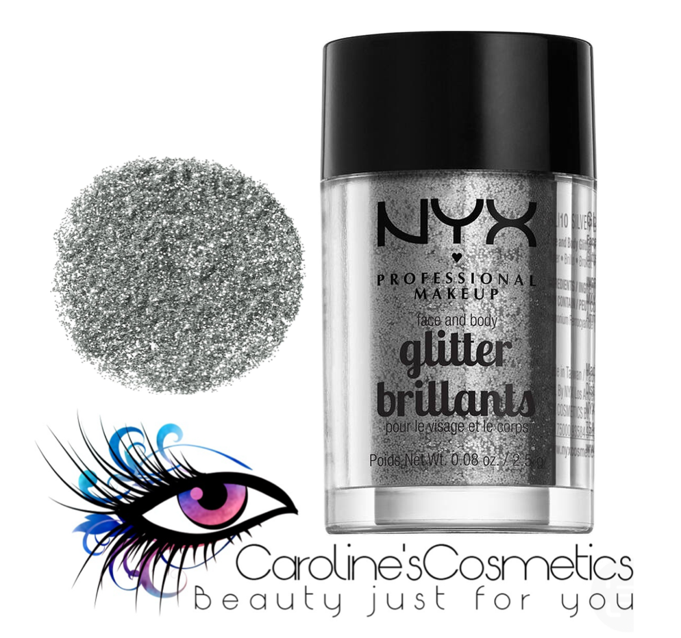 NYX Sparkling Face & Body Glitter - Silver - New