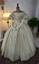 Vintage High Waistline Dress Victorian Regency Era Ball Gown Baroque Prom Dress