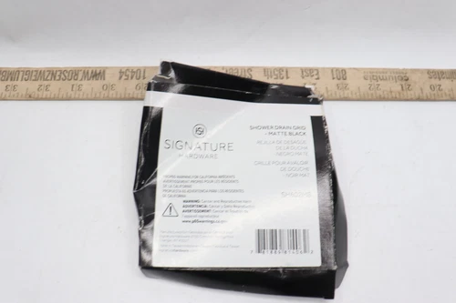 Signature Hardware Modern Snap-In Shower Strainer Matte Black 4-1/4" OD SH602MB - Picture 1 of 3