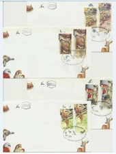 Israel Sc. 1435 - 1438 Kestrel Deer Tortoise Pipistrelle WWF 2001 on 4 FDCs