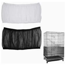 2PCS Nylon Pet Bird Cage Cover Seed Catcher Shell Skirt Guard Mesh Net Mesh