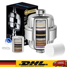 Duschfilter 20 Stufig Wasserfilter Hartwasserfilter mit 2x Filterkartusche DE