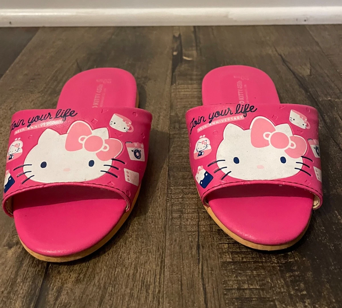 Sanrio Hello Kitty Slides Kids Flip Flops Pink Size 1.5K US 20cm