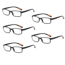 5 PACK Reading Glasses TR90 Full Rim reader +0.75 +1.0 1.25 +1.5 1.75 +2.0 ~+4.0