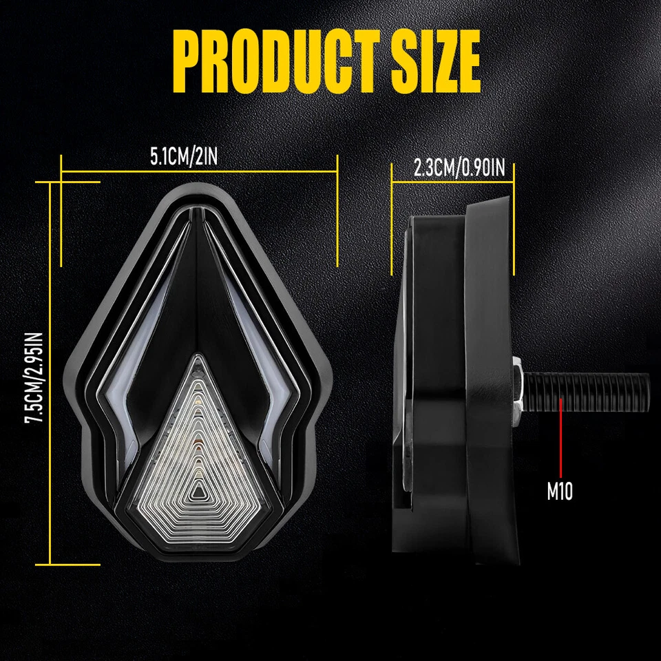 2X Indicador ámbar intermitente luz señales de giro LED montaje empotrado humo motocicleta Foto 4 de 4