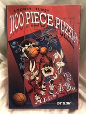 Unopened Vintage Looney Tunes 1100 Piece Puzzle 1995 All Star Playoffs 24  X 36  