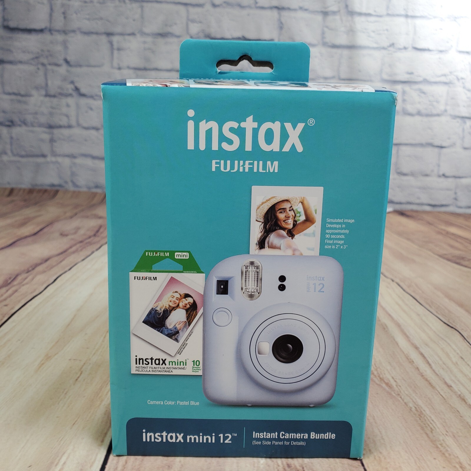 Paquete de cámara instantánea Fujifilm Instax Mini 12 paquete de película azul pastel álbum de fotos