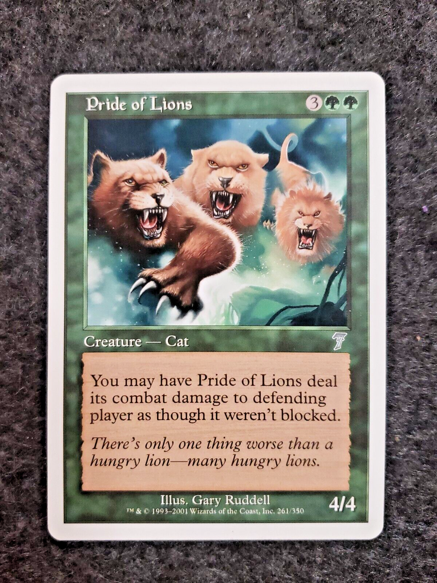 MTG - Pride of Lions - 7th Edition - LP, English Magic FLAT RATE