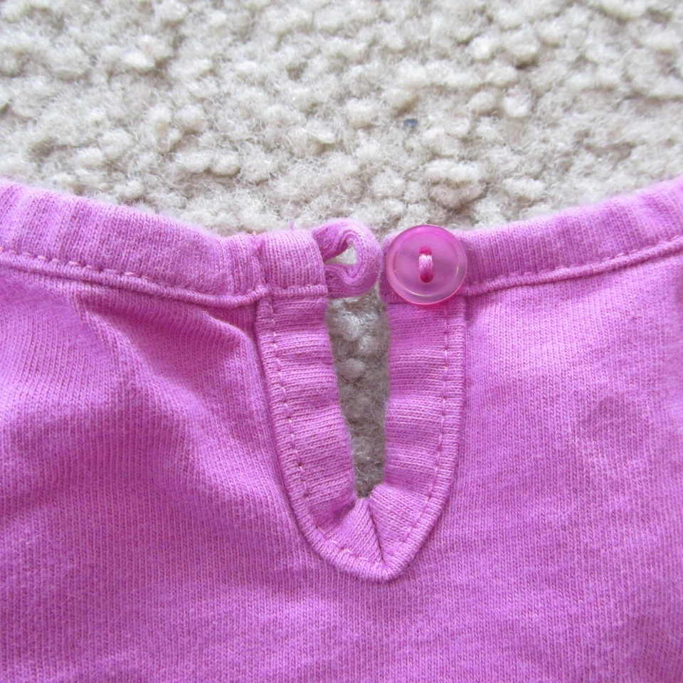 Greendog T Shirt Infant Girls Size 3-6M Purple White Long Sleeve Peace Pullover - Image 4 of 4