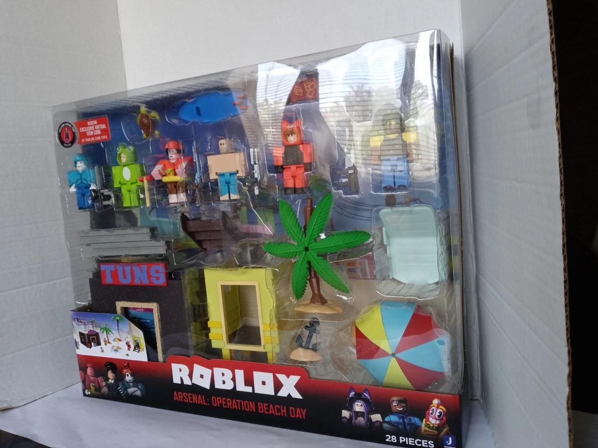  Roblox Action Collection - Arsenal: Operation Beach Day Deluxe  Playset [Includes Exclusive Virtual Item] : Toys & Games