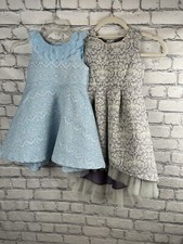 OshKosh Size:4 Kids Two Dresses Jacguard Color: Purple/Blue