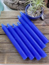 Taper Blue Candles: 6-Inch Bright Candles, Pack of 6 Handmade