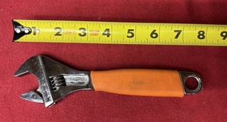 :Snap on 8 In. Adjustable Wrench FADH80 grooved jaws No Owner Marks Nice Cond.