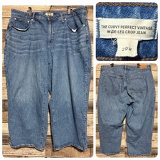 Madewell The Curvy Perfect Vintage Wide Leg Crop Jeans 20W Blue (Inseam 24.5)