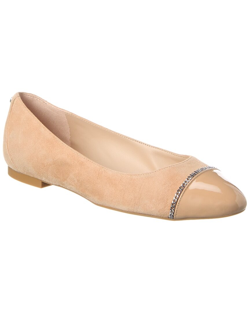 Stuart Weitzman Milla Chain Suede Ballet Flat Womens Beige 65 26590₽