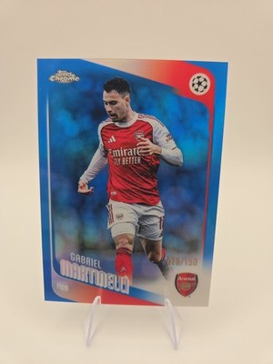 2025-26 Topps Chrome UCC Gabriel Martinelli #19 Blue Refractor 78/150 Arsenal