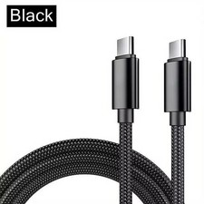 Braided C-TYPE-C BLACK Charging Data SYNC Charger Cable Cord 1PC