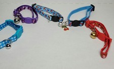 Set Of 5 Cat Collars Set with Bells, Multicolor